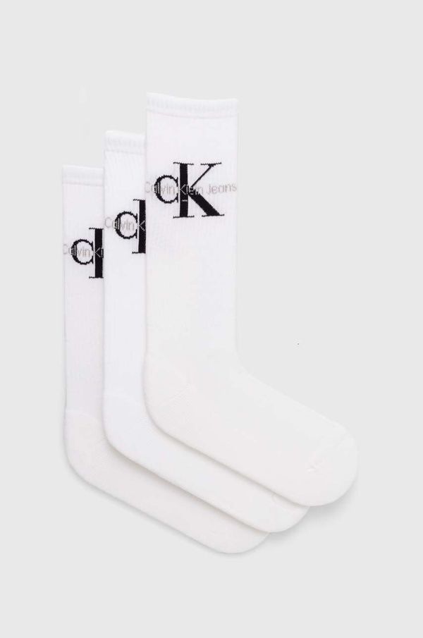 Calvin Klein Jeans Čarape Calvin Klein Jeans 3-pack za muškarce, boja: bijela, 701220514