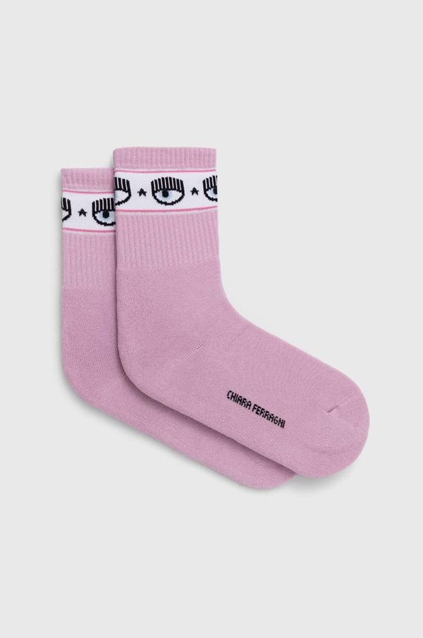 Chiara Ferragni Čarape Chiara Ferragni za žene, boja: ljubičasta, 77SB0J02
