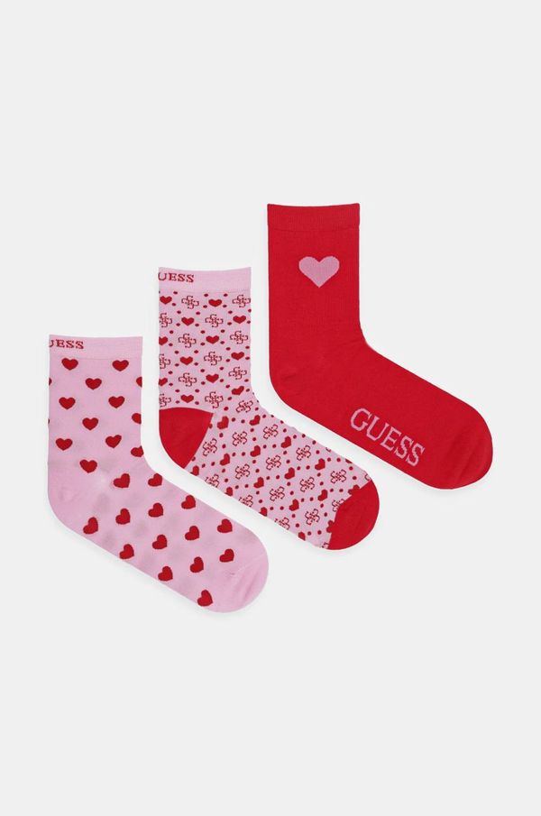 Guess Čarape Guess 3-pack za žene, boja: ružičasta, O5RG10 KBZU0