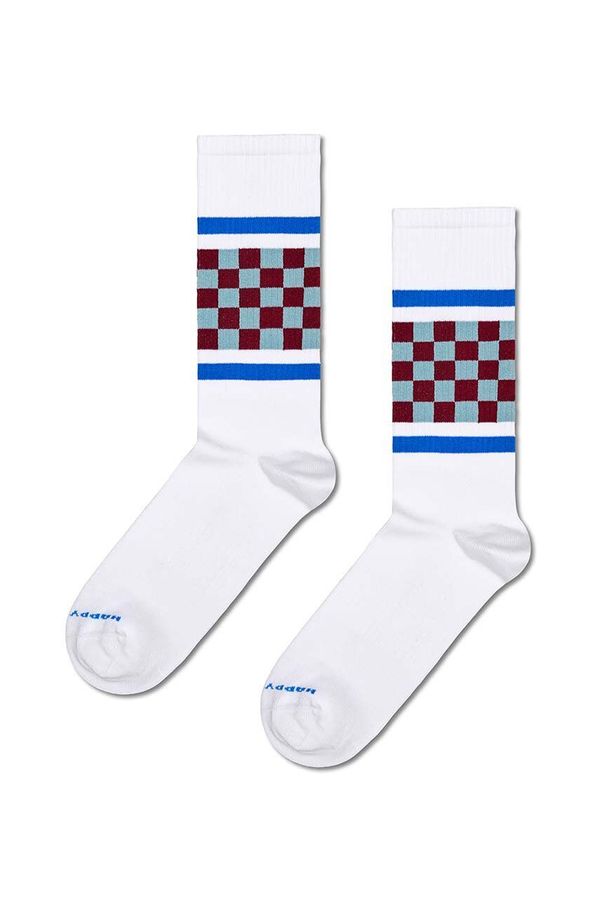 Happy Socks Čarape Happy Socks Checked Stripe Sneaker Sock boja: bijela, P001876