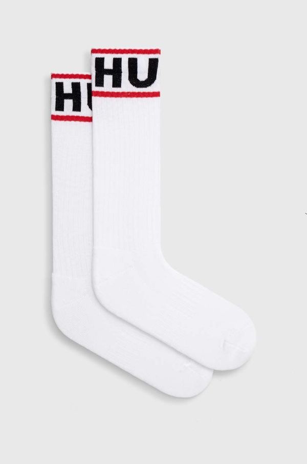 Hugo Čarape HUGO 2-pack za muškarce, boja: bijela