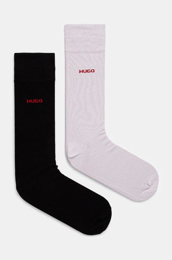 Hugo Čarape HUGO 2-pack za muškarce, boja: ljubičasta