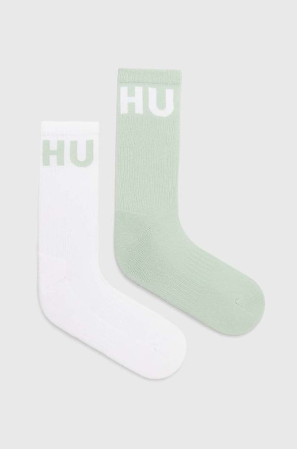 HUGO Čarape HUGO 2-pack za muškarce, boja: zelena