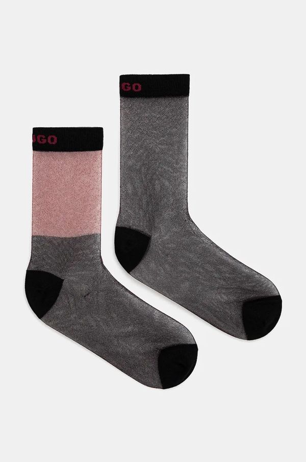 Hugo Čarape HUGO 2-pack za žene, boja: crna, 50524270