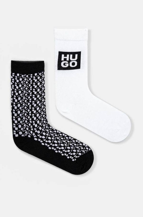 Hugo Čarape HUGO 2-pack za žene, boja: crna, 50531223