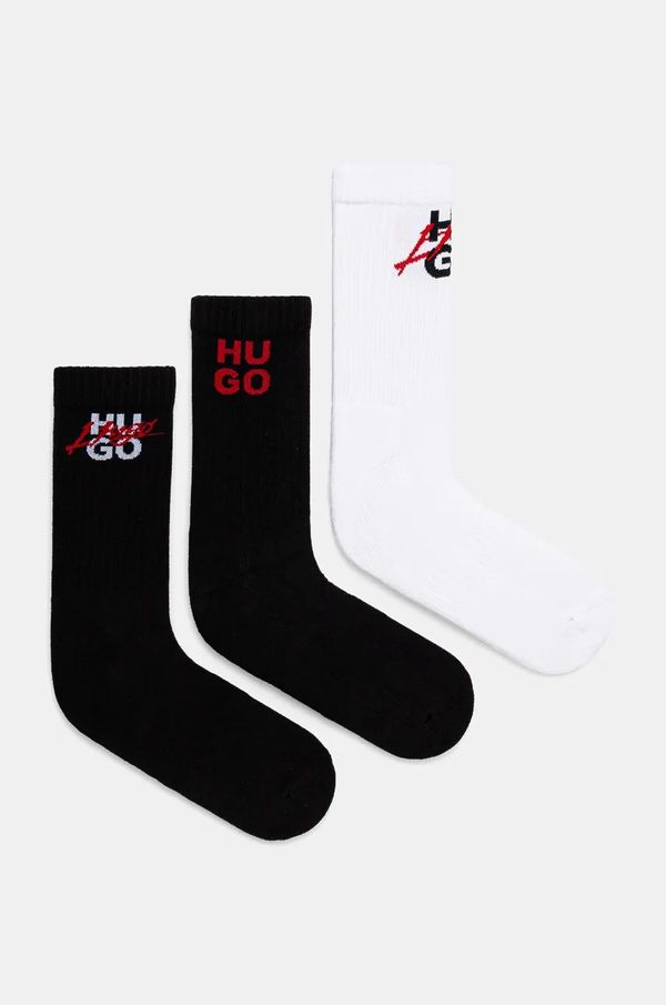 Hugo Čarape HUGO 3-pack za muškarce, boja: crna, 50524791