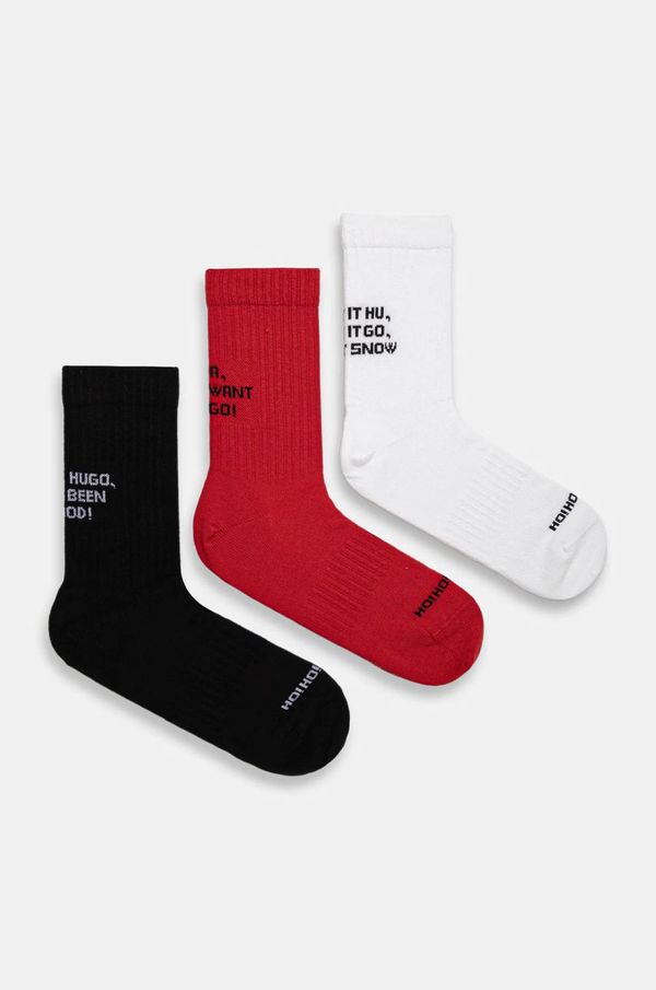 Hugo Čarape HUGO 3-pack za muškarce, boja: crna, 50524853