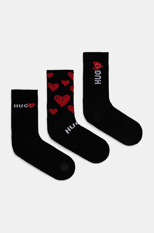Hugo Čarape HUGO 3-pack za muškarce, boja: crna, 50531501