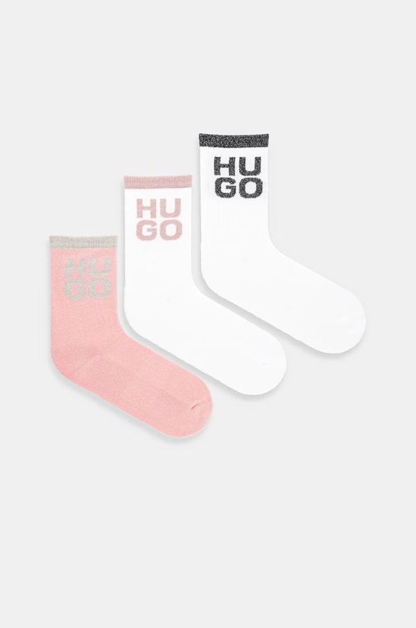Hugo Čarape HUGO 3-pack za žene, boja: bijela, 50530490