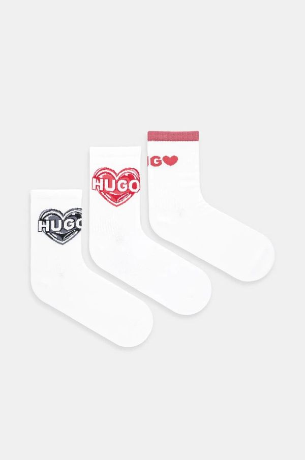 Hugo Čarape HUGO 3-pack za žene, boja: bijela, 50530508