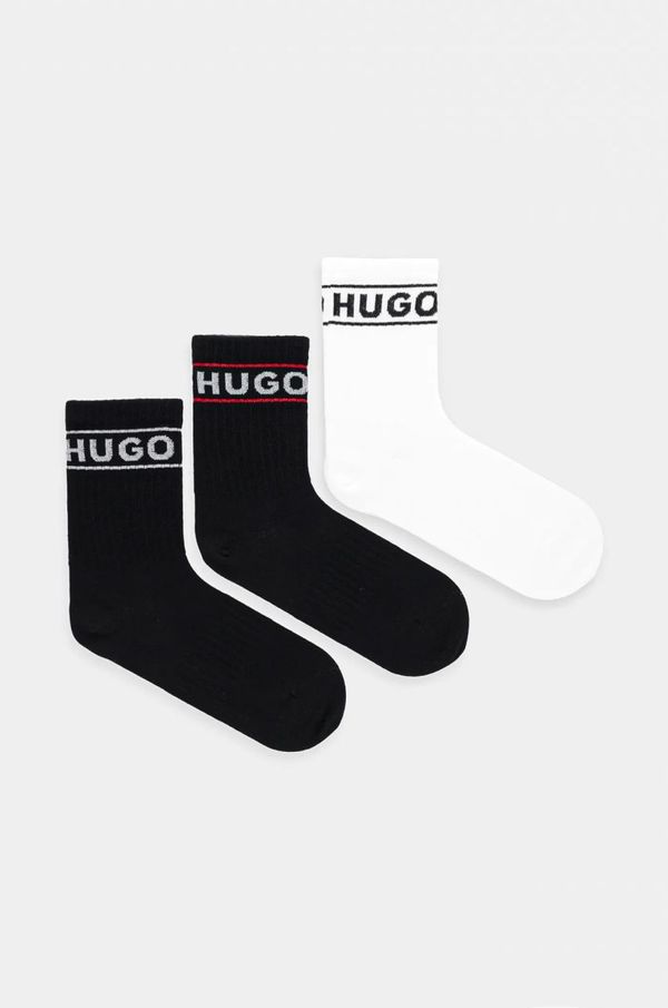 Hugo Čarape HUGO 3-pack za žene, boja: crna, 50517669