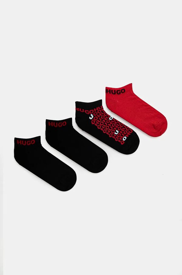 Hugo Čarape HUGO 4-pack za muškarce, boja: crna, 50524820