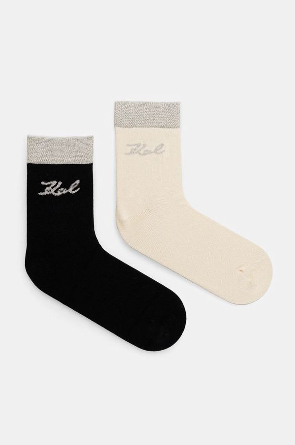 Karl Lagerfeld Čarape Karl Lagerfeld 2-pack boja: crna, 246W6001