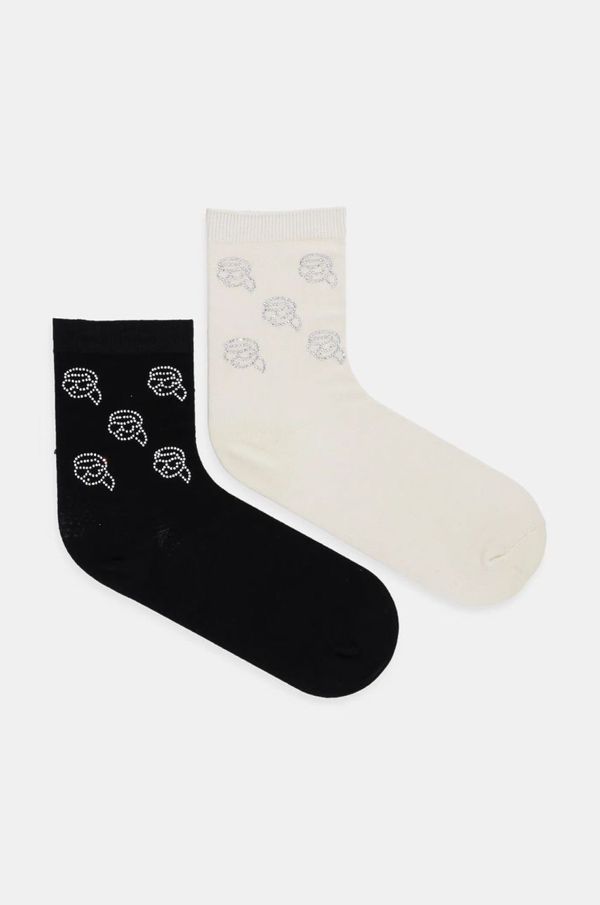 Karl Lagerfeld Čarape Karl Lagerfeld 2-pack za žene, boja: crna, A1W47103