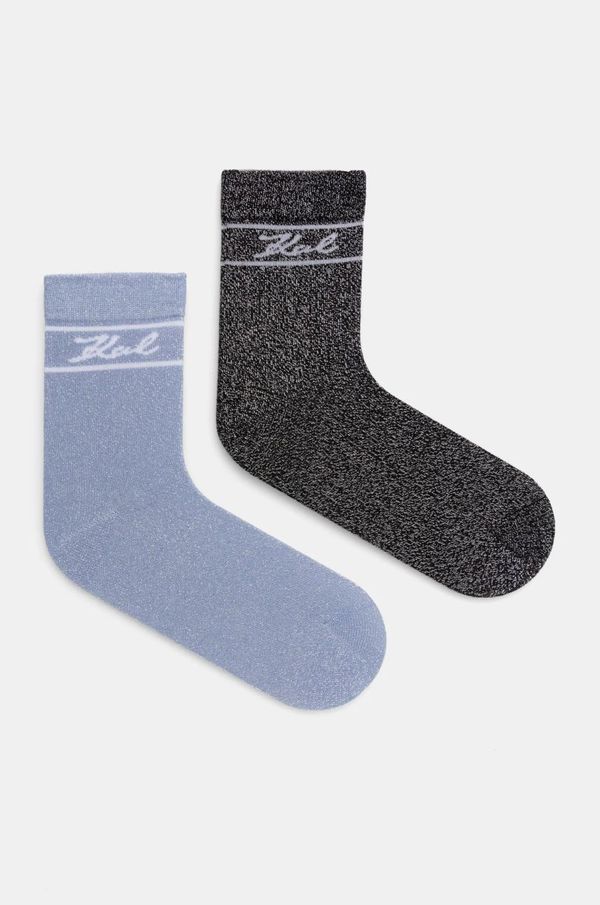 Karl Lagerfeld Čarape Karl Lagerfeld 2-pack za žene, boja: srebrna, A1W47079