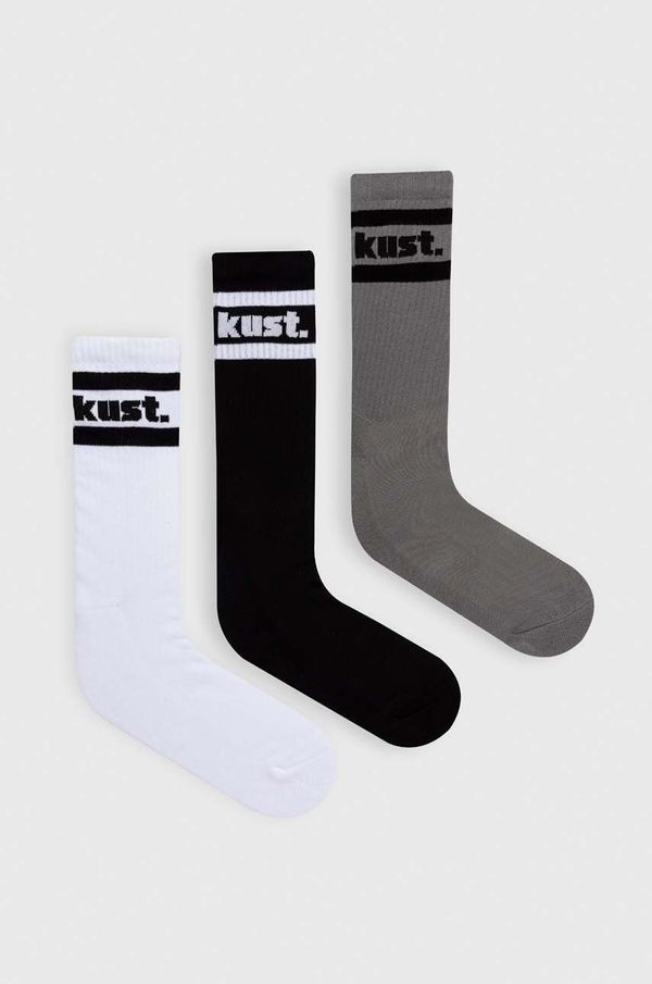 kust. Čarape kust. 3-pack za muškarce, boja: crna
