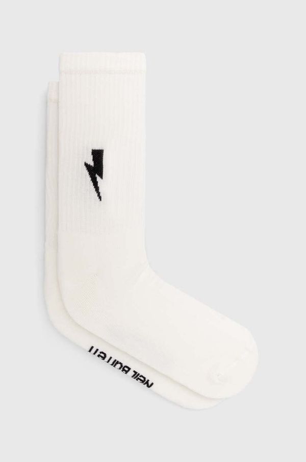 Neil Barrett Čarape Neil Barrett BOLT COTTON SKATE SOCKS boja: bijela, PBAC116.C9400.238