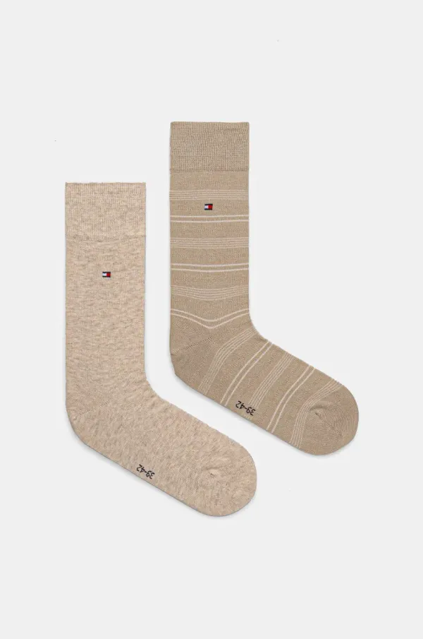 Tommy Hilfiger Čarape Tommy Hilfiger 2-pack za muškarce, boja: bež, 701232601