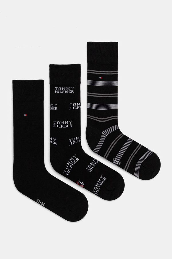 Tommy Hilfiger Čarape Tommy Hilfiger 3-pack za muškarce, boja: crna, 101013215