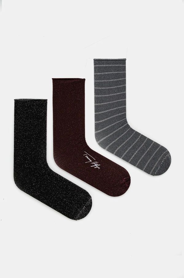 Tommy Hilfiger Čarape Tommy Hilfiger 3-pack za žene, boja: crna, 701226014