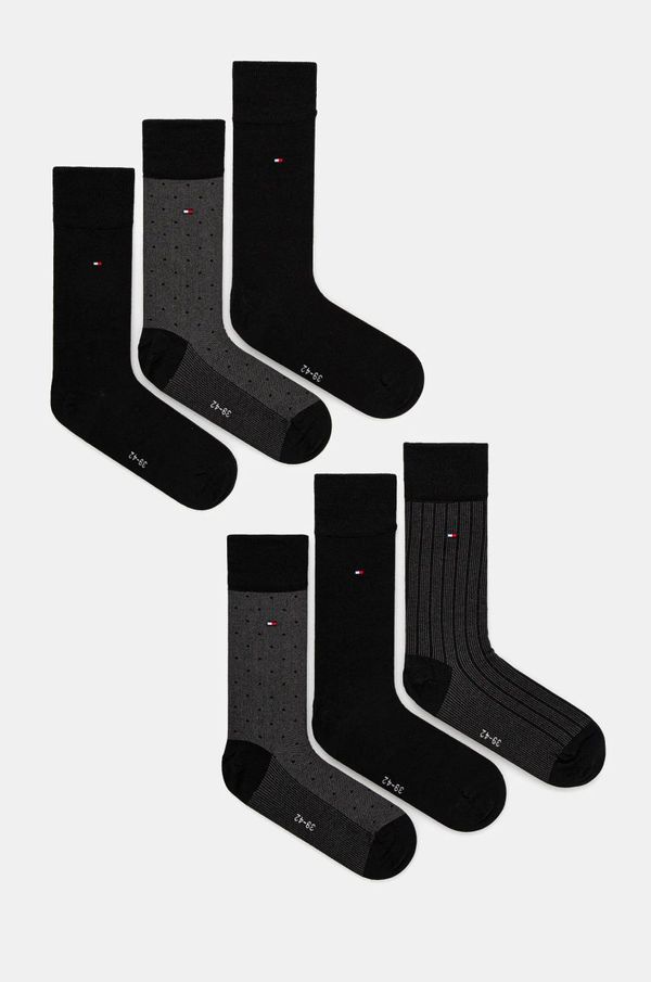 Tommy Hilfiger Čarape Tommy Hilfiger 6-pack za muškarce, boja: crna, 101013215