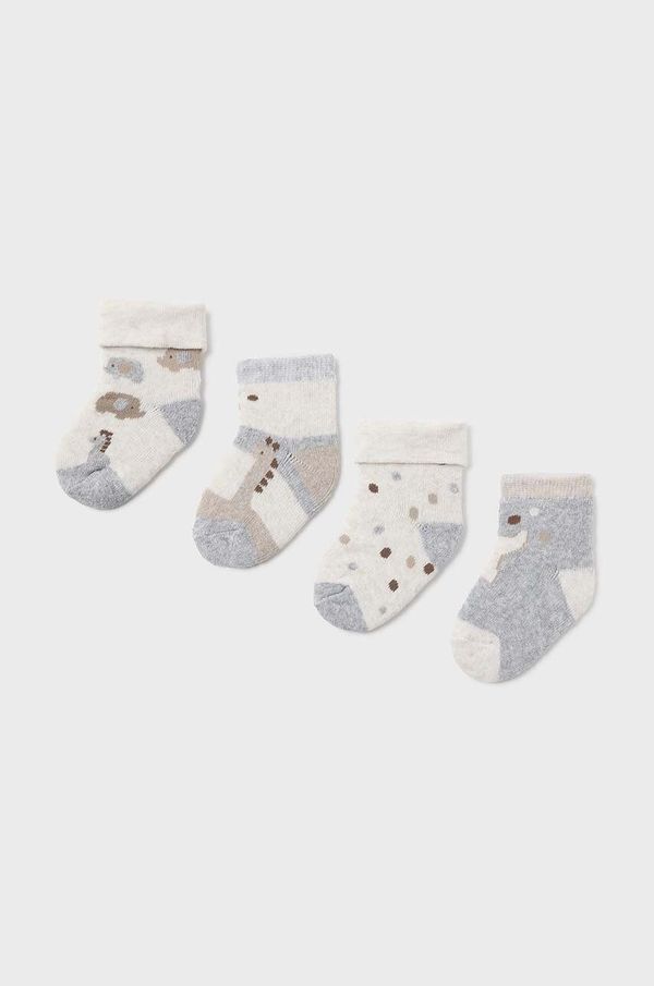Mayoral Newborn Čarapice za bebe Mayoral Newborn 4-pack boja: siva, 9759