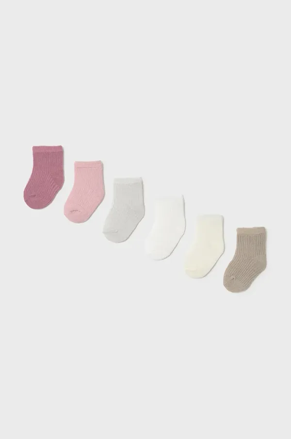 Mayoral Newborn Čarapice za bebe Mayoral Newborn 6-pack boja: ružičasta, 9860