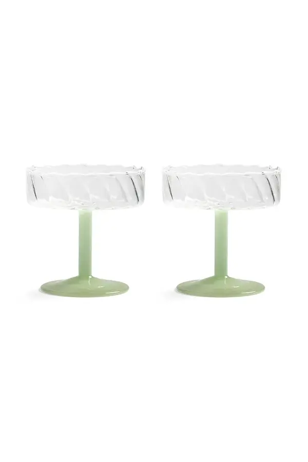 &k amsterdam Čaša za šampanjac &k amsterdam twirl green 200 ml 2-pack