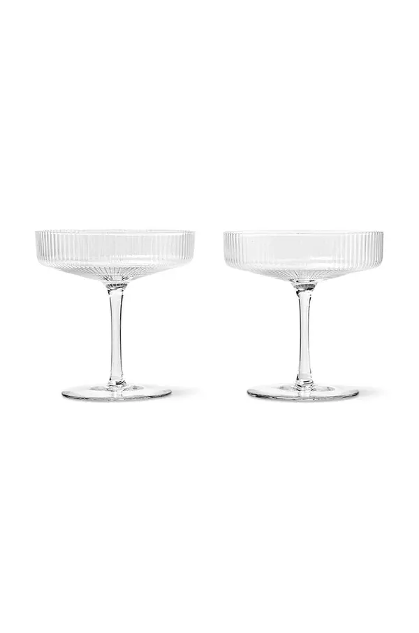 ferm LIVING Čaša za šampanjac ferm LIVING Ripple Champagne 2-pack