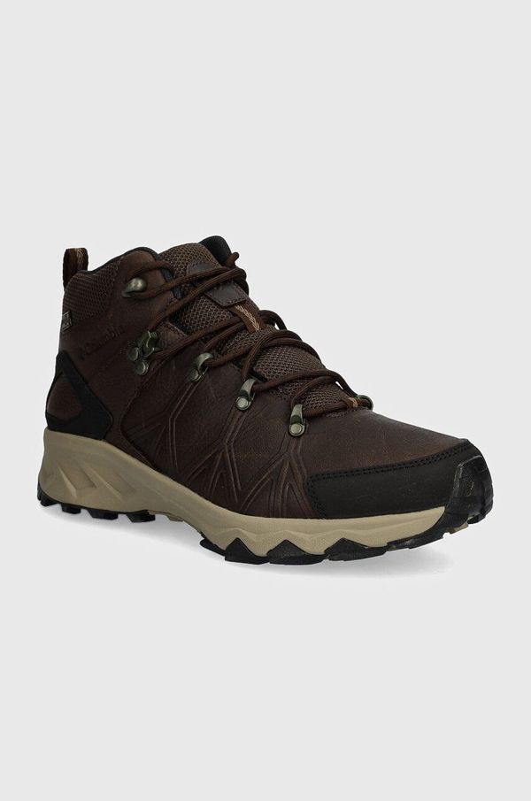 Columbia Cipele Columbia Peakfreak Mid Outdry Leather za muškarce, boja: smeđa, 2100701