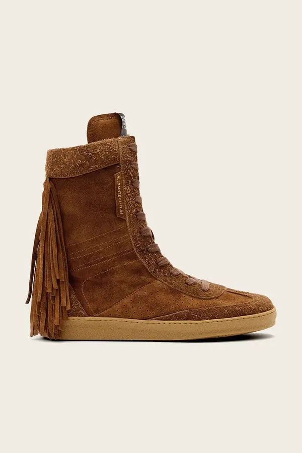 AllSaints Cipele od brušene kože AllSaints Louise Fringe Ht