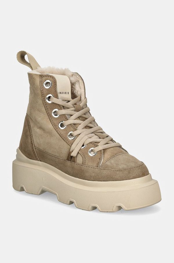Inuikii Cipele od brušene kože Inuikii Matilda Shearling boja: bež, s platformom, s toplom podstavom, 35203-028