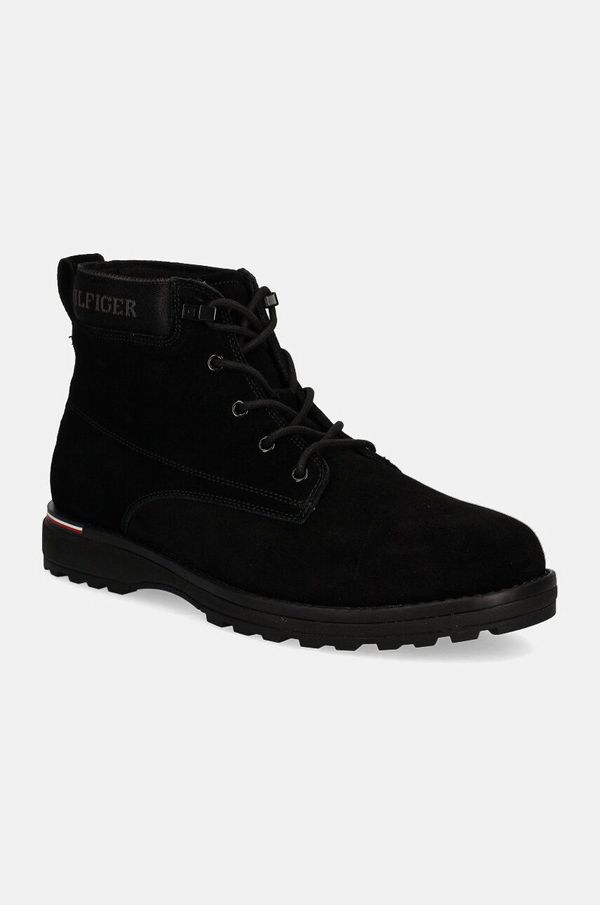 Tommy Hilfiger Cipele od brušene kože Tommy Hilfiger CORPORATE OUTDOOR SUEDE BOOT za muškarce, boja: crna, FM0FM05147