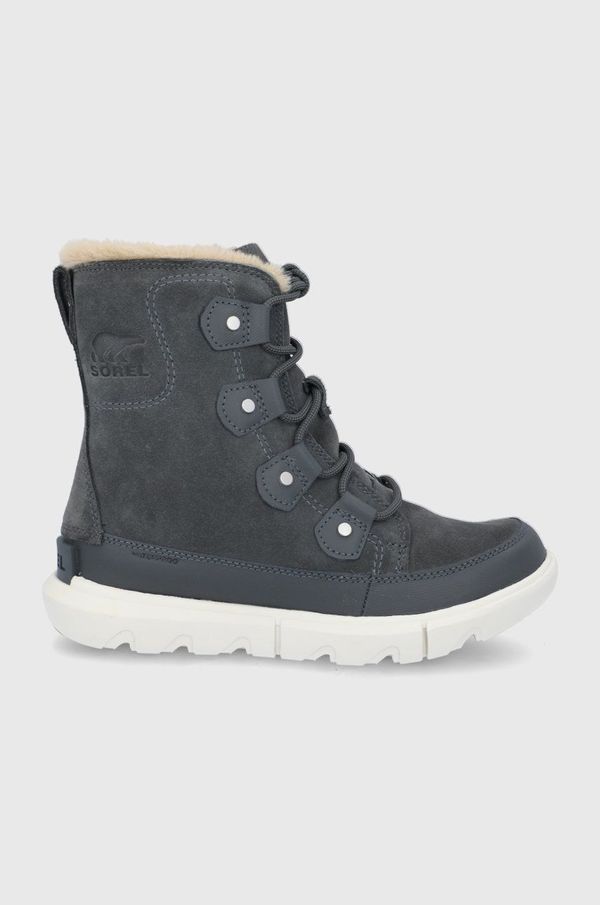 Sorel Cipele za snijeg od brušene kože Sorel SOREL EXPLOER II boja: siva