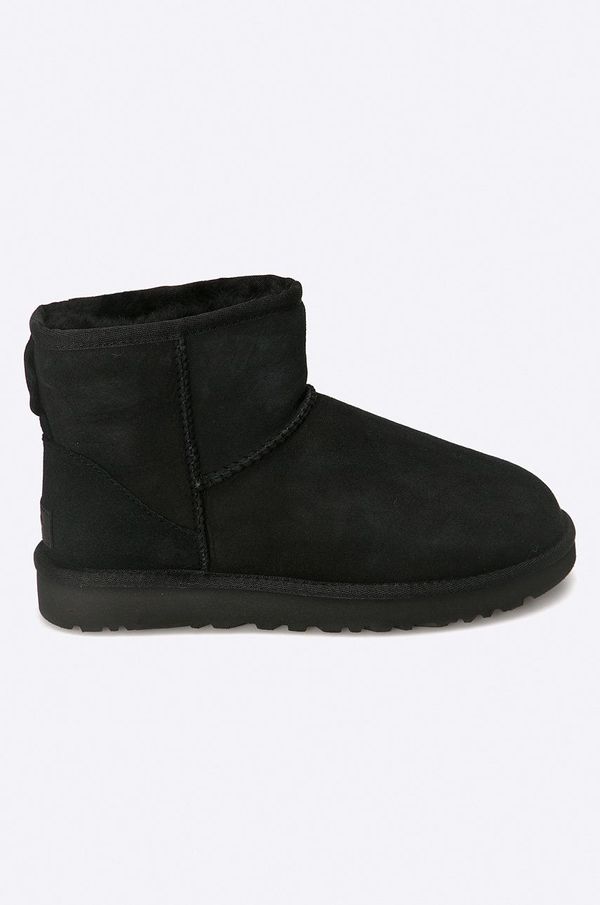Ugg Cipele za snijeg od brušene kože UGG Classic Mini II za žene, boja: crna, 1016222.BLK