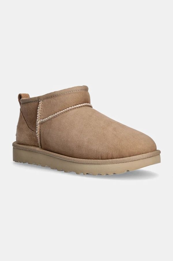 Ugg Cipele za snijeg od brušene kože UGG Classic Ultra Mini W W Classic Ultra Mini, boja: smeđa, 1116109.SAN