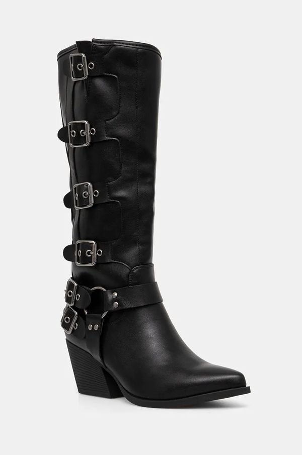 Answear Lab Čizme Answear Lab za žene, boja: crna, s debelom potpeticom, sa srednje toplom podstavom