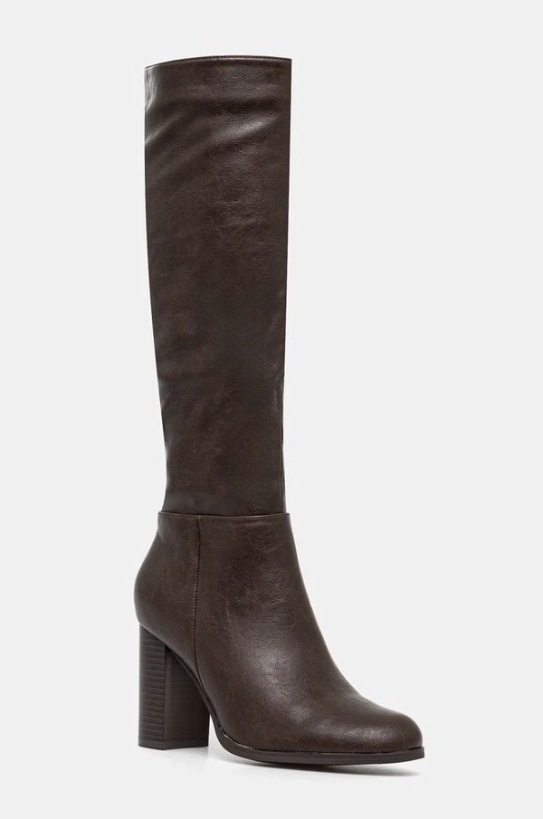 Answear Lab Čizme Answear Lab za žene, boja: smeđa, s debelom potpeticom