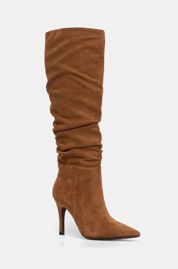 Answear Lab Čizme Answear Lab za žene, boja: smeđa, s tankom potpeticom, sa srednje toplom podstavom