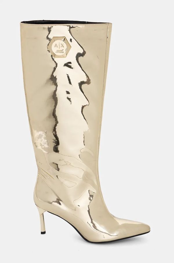 Armani Exchange Čizme Armani Exchange za žene, boja: bež, s tankom potpeticom, XDO019 XV885 01798