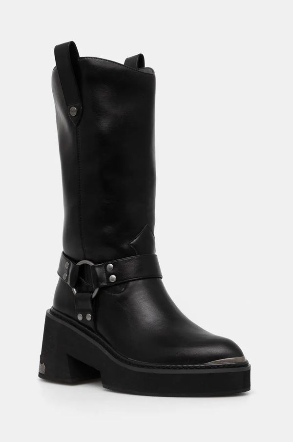 Buffalo Čizme Buffalo Bull Biker Hi za žene, boja: crna, s debelom potpeticom, 1220057-BLK