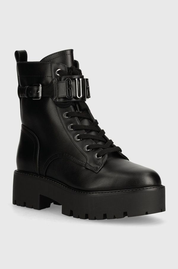Guess Čizme Guess VAIRES za žene, boja: crna, s platformom, FLTSOM ELE10