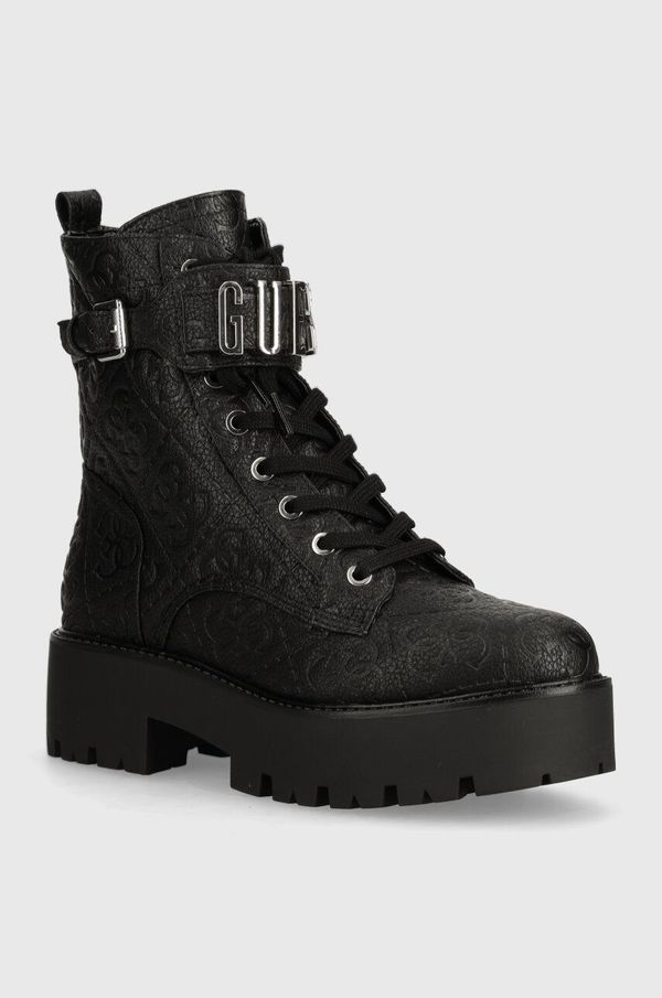 Guess Čizme Guess VAIRES za žene, boja: crna, s platformom, FLTSOM FAL10