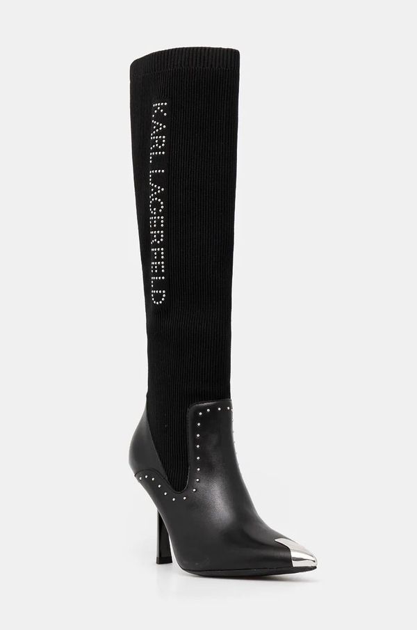 Karl Lagerfeld Čizme Karl Lagerfeld PANDARA II za žene, boja: crna, s tankom potpeticom, KL31374A
