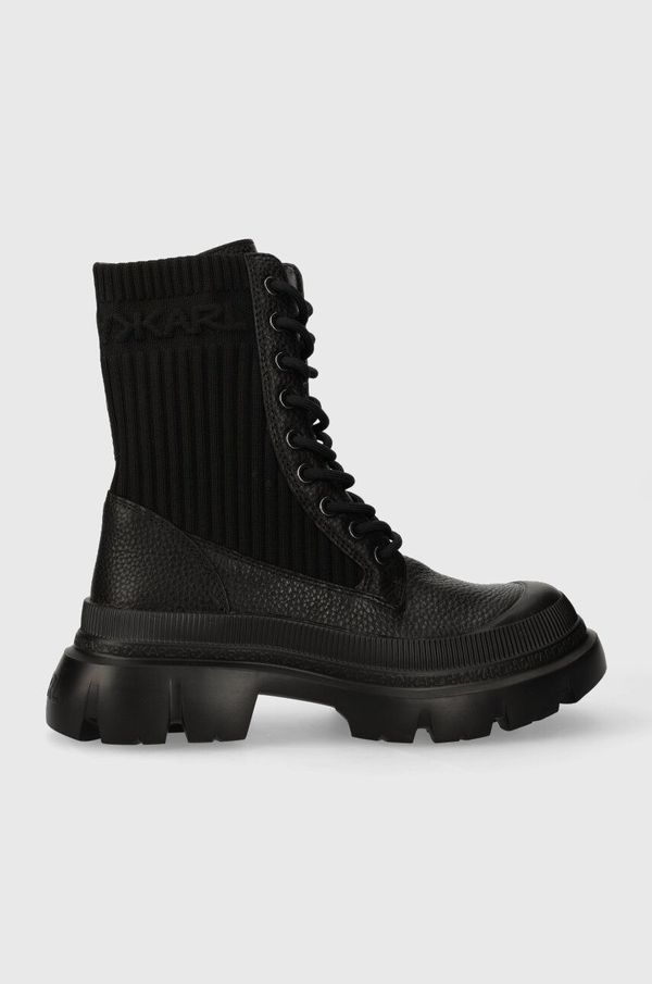 Karl Lagerfeld Čizme Karl Lagerfeld TREKKA MAX KC za žene, boja: crna, ravni potplat, KL43573