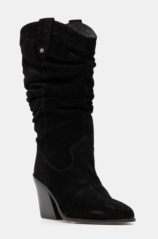 Barbour Čizme od brušene kože Barbour Corey za žene, boja: crna, s debelom potpeticom, LFO0732BK12