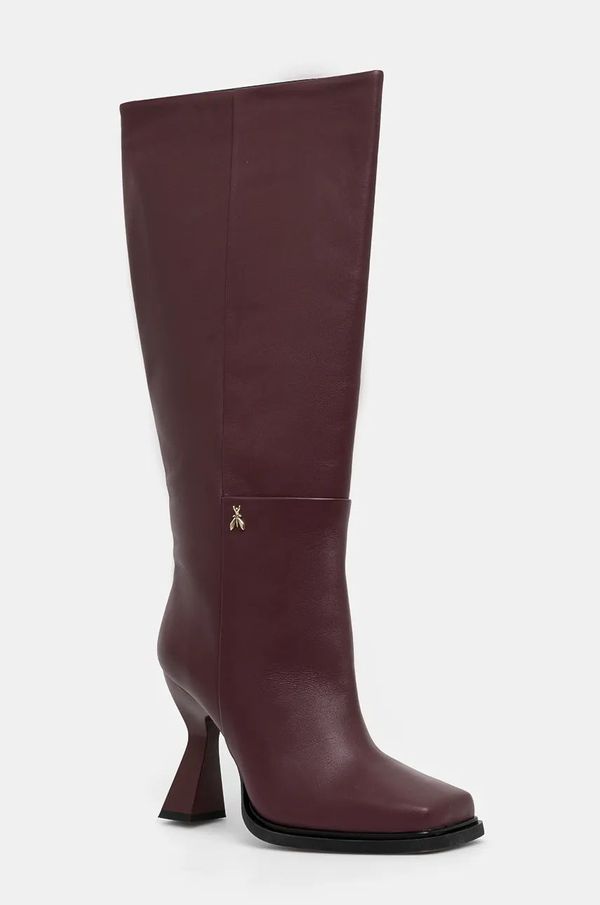 Patrizia Pepe Čizme Patrizia Pepe za žene, boja: bordo, s debelom potpeticom, 8Y0100 L048 M496