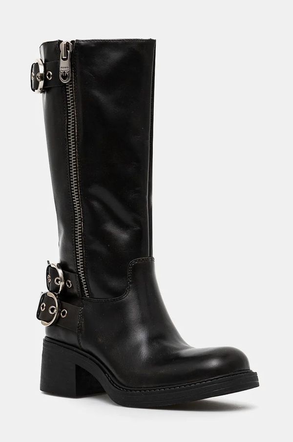 Pinko Čizme Pinko Alys za žene, boja: crna, s debelom potpeticom, SD0153 P056 Z99