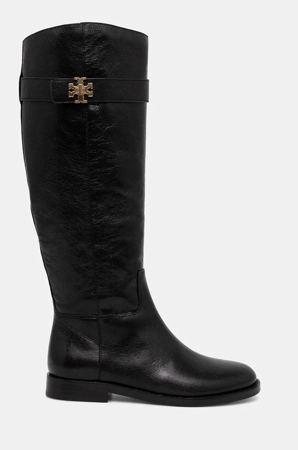 Tory Burch Čizme Tory Burch T Lock Riding Boot za žene, boja: crna, ravni potplat, 158799-006