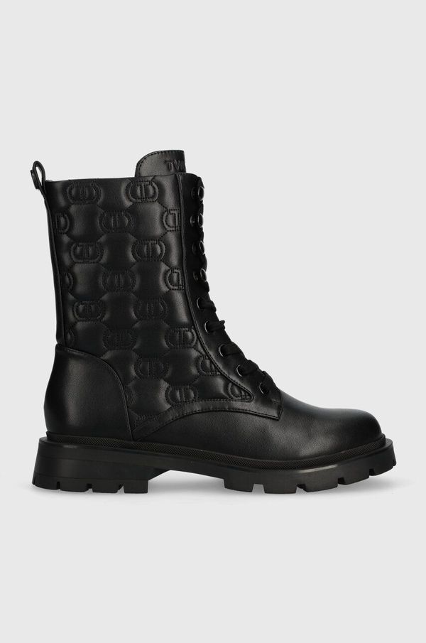 Twinset Čizme Twinset za žene, boja: crna, s platformom, 232TCT04A